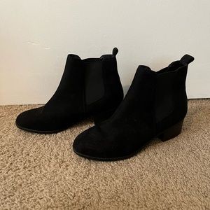 Black booties with a 1 inch heel
